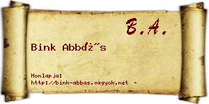 Bink Abbás névjegykártya